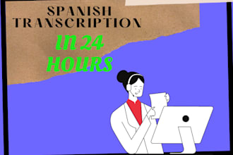 do spanish transcriptions from any audio or video in 24 hrs