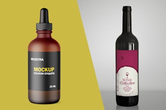create 3d mock up for your products, label design