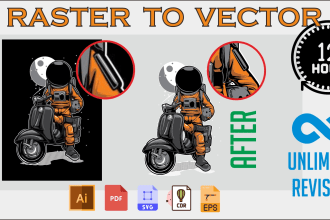 convert image low res to vector HD res in 30 minutes