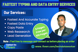 do accurate and fastest document typing and data entry service
