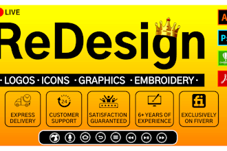 design, recreate, redraw, edit, vectorize any logo