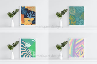 do print on demand abstract printable  wall art design etsy