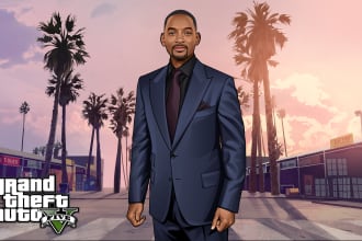 draw your photo in gta style cartoon portrait