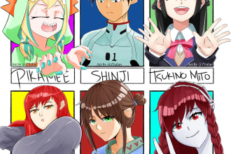 do character illustration in webtoon or anime style