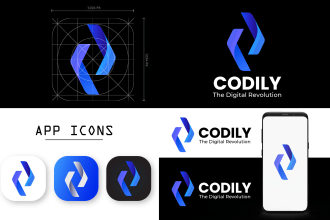 design modern app icon logo for android IOS