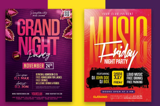 do party, event, church, business, birthday, book release flyer design