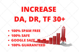 increase website da, dr, tf 30 plus