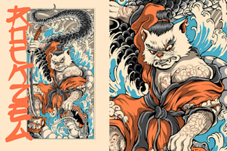 draw japanese  illustration for your project