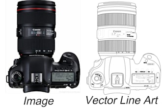 draw a professional vector line art for any image, sketch or laser cutting