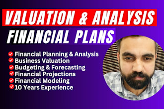 do a financial plan, analysis, valuation, and business plan