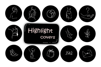 create highlight covers for instagram in the style of line art