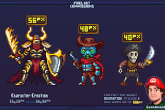 create high quality pixel art character sprites for you