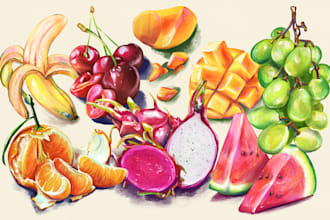 do food illustration in my style