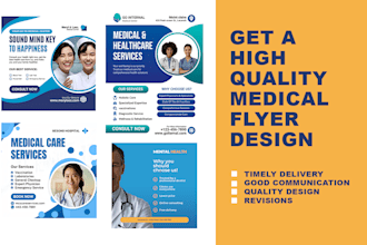 create digital medical healthcare, clinical home care flyer