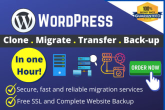 migrate, transfer, move or clone your wordpress website to new hosting in 1 hour