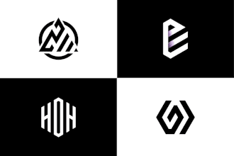 do 2 monogram minimalist initial letter logo design