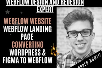 design responsive webflow or converting figma UI adobe wordpress to webflow