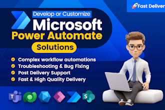 develop or customize microsoft power automate solutions as per requirement