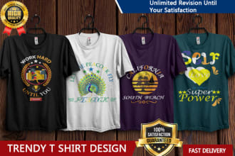 do trendy t shirt design with fast delivery