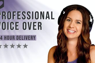 record a professional female voice over in english