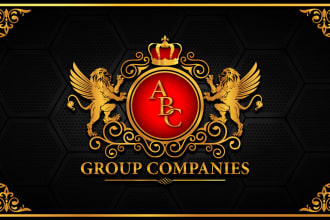 design luxury unique modern heraldic crest logo