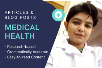 write medical articles for your health blog as a doctor of pharmacy