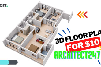 be your architect for 2d and 3d floor plan