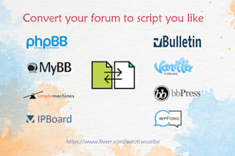 convert your forum from one script to another, phpbb, mybb, punbb, smf, bbpress