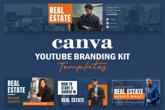 design editable youtube branding kit templates with canva