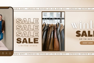 design professional website banner, banner ads, shopify web banner and slider