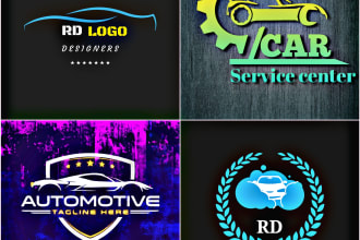 automotive auto detailing car wash and racing logo