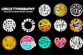 make design circle typography logo or illustration for brand