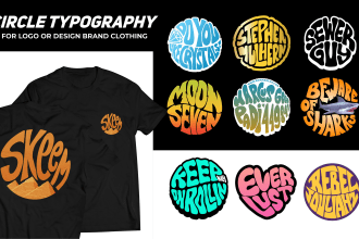 make design circle typography logo or illustration for brand