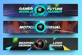 design an outstanding youtube banner and logo