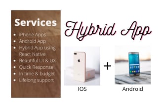 develop hybrid app in react native for android and IOS