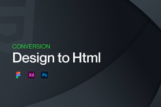 convert PSD, xd, figma files to HTML responsive