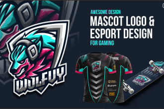 design logo for your esport team, gaming, twitch, youtube