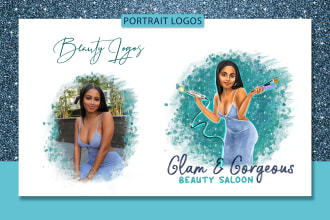 create portrait logo for your business, website, blog