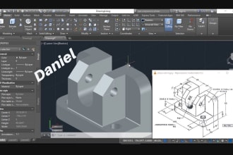 design mechanical parts in 2d and 3d, in autocad and inventor