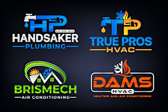 design heating hvac oil gas air conditioning and plumbing logo