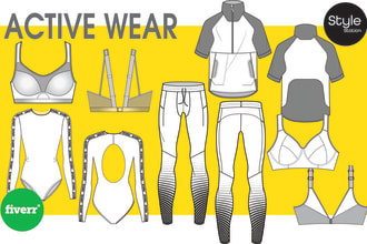 create technical flat sketches and apparel tech packs