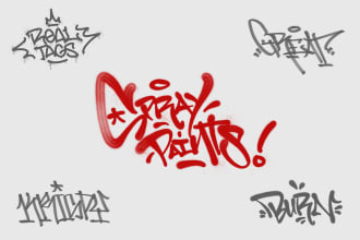 do graffiti tags with spray paint textures