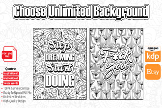 design adult quotes coloring book pages for amazon KDP and etsy