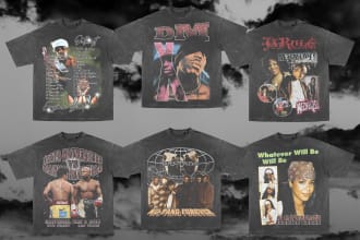 make vintage bootleg 90s rap tee design