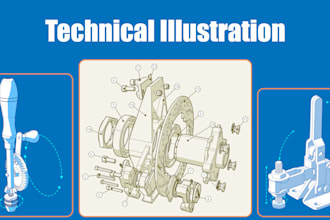 technical illustration, instruction manual design, product vector line art