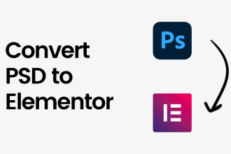 convert PSD to wordpress elementor