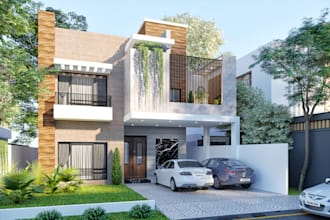 create 3d front elevation in 3ds max