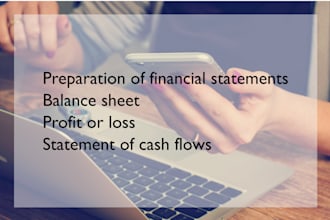 prepare financial statements, balance sheet and profit or loss and cash flows