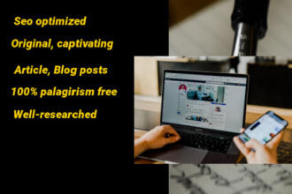 do captivating, original SEO articles, website content, or blog writing