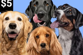 draw illustration animal pet cartoon portrait vector art
